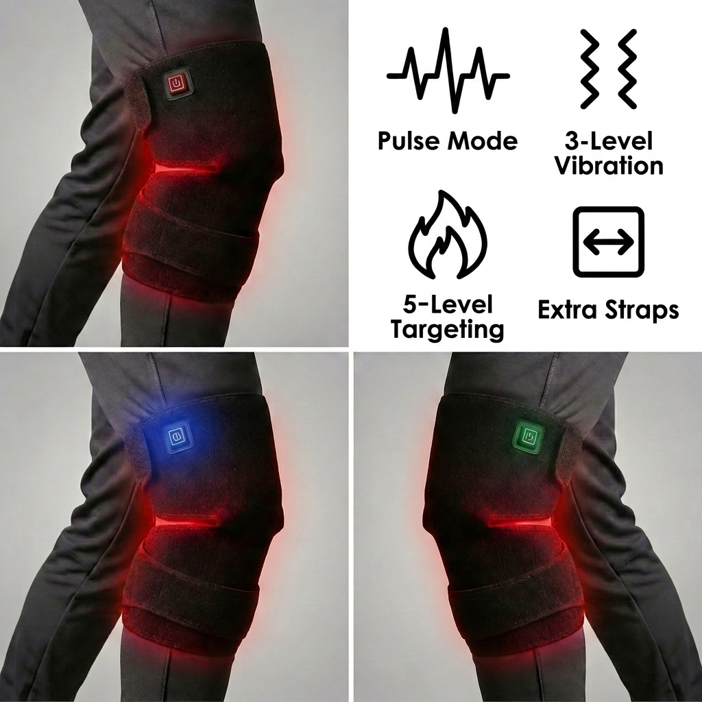 Pulse™ Large Area Red Light Therapy Knee Brace with Vibration
